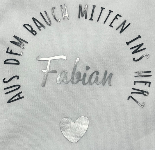 Neugeborenes Babybody personalisiert Gr. 50
