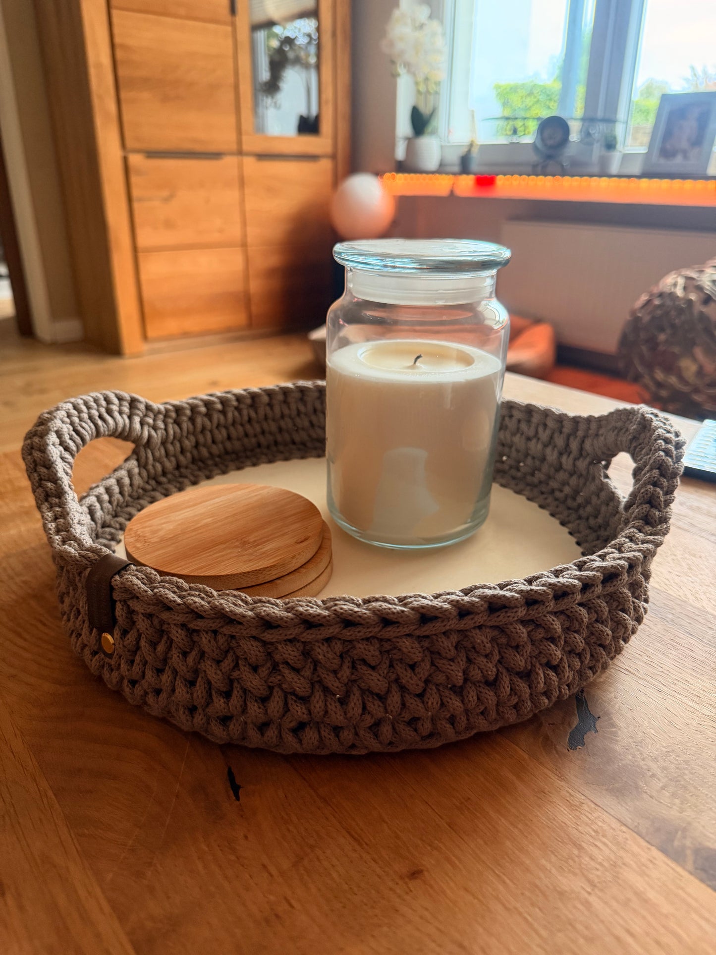 Dekoratives, gehäkelt Tablet