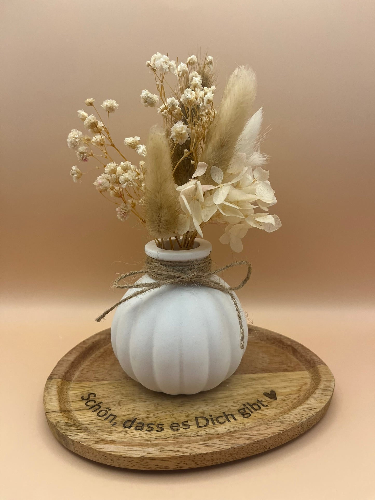 Runde Vase für Trockenblumen oder runder Kerzenhalter