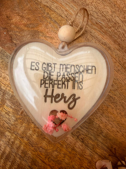 Herzanhänger mit Holzgravur