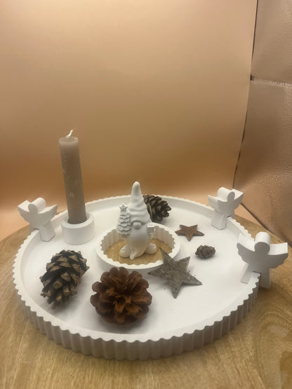 Tablett Dekoring mit Streifenoptik