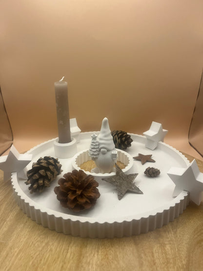 Tablett Dekoring mit Streifenoptik