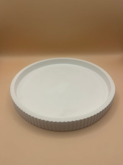 Rundes Tablett gestreift