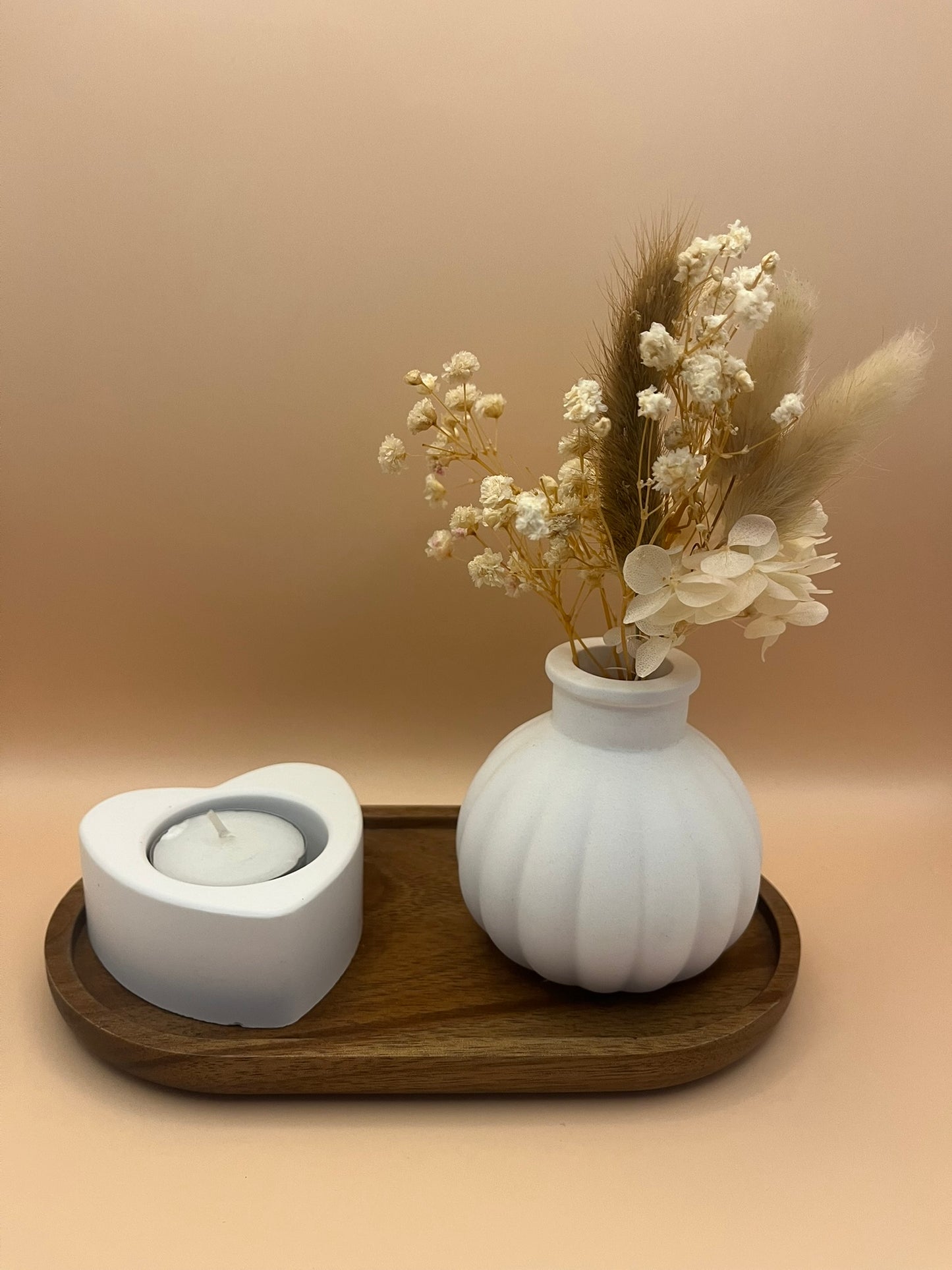 Runde Vase für Trockenblumen oder runder Kerzenhalter