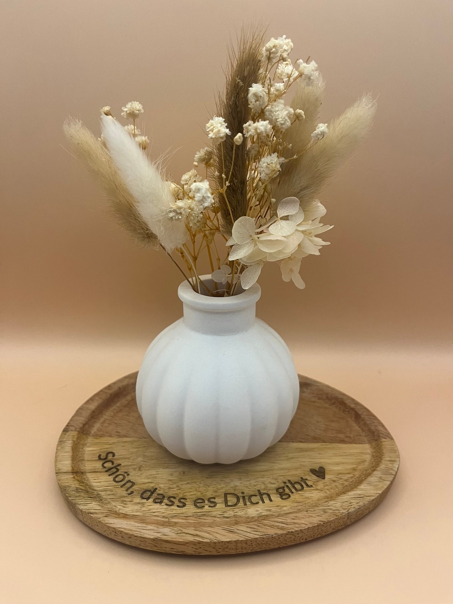 Runde Vase für Trockenblumen oder runder Kerzenhalter