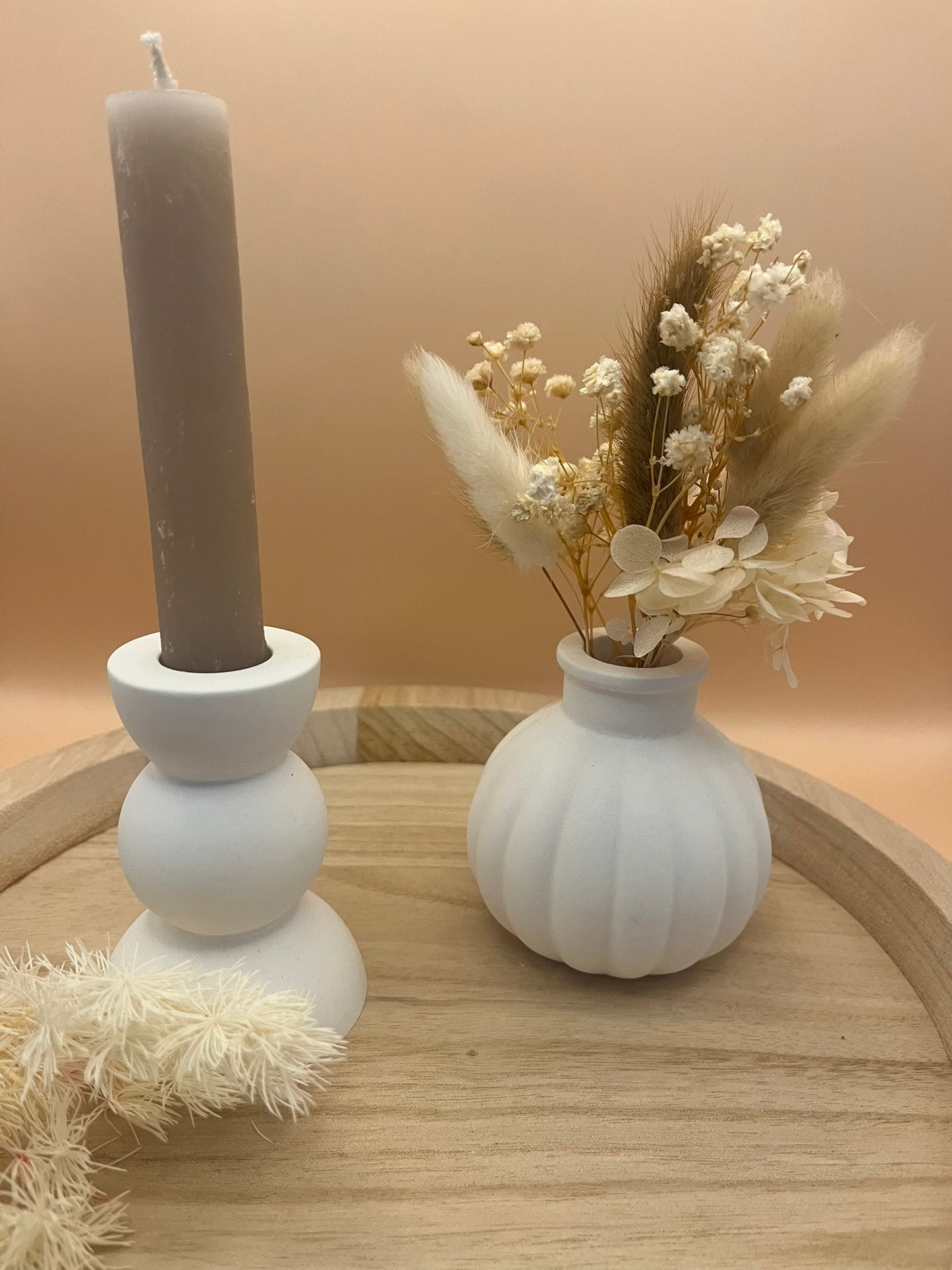 Runde Vase für Trockenblumen oder runder Kerzenhalter