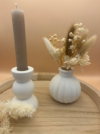 Runde Vase für Trockenblumen oder runder Kerzenhalter