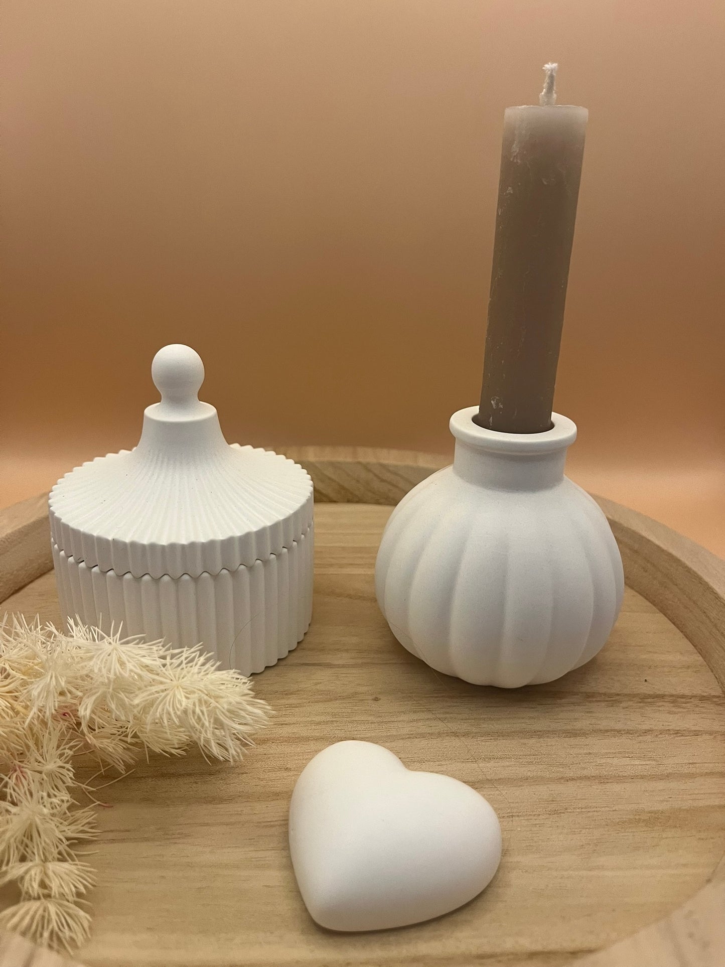 Runde Vase für Trockenblumen oder runder Kerzenhalter