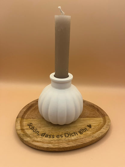 Runde Vase für Trockenblumen oder runder Kerzenhalter