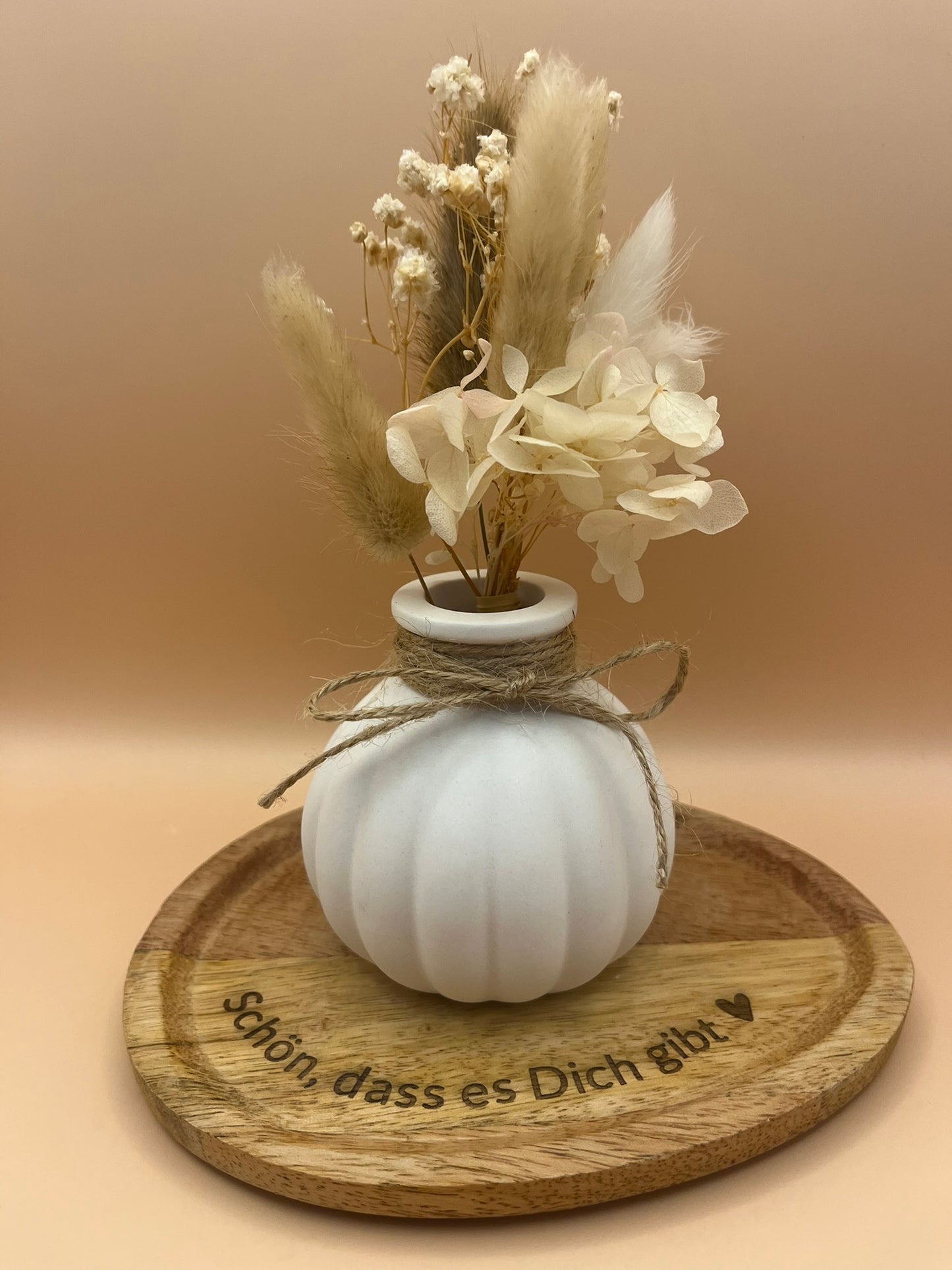 Runde Vase für Trockenblumen oder runder Kerzenhalter